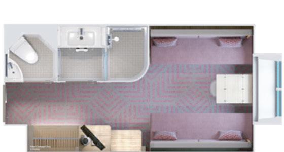 Oceanview Stateroom-格局