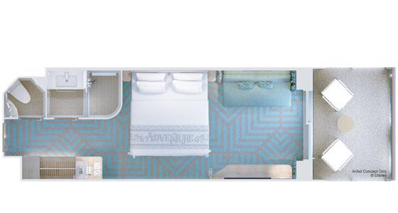 Deluxe Oceanview Stateroom with Verandah-格局 Deluxe Oceanview Stateroom with Verandah-格局